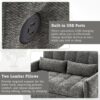 Loveseat Sofa Pull Out Sofa Bed Tufted Sleeper Sofa With An Adjustable Backrest, 3 USB Ports And 2 Lumbar Pillows For Living Room - Gray - Image 6