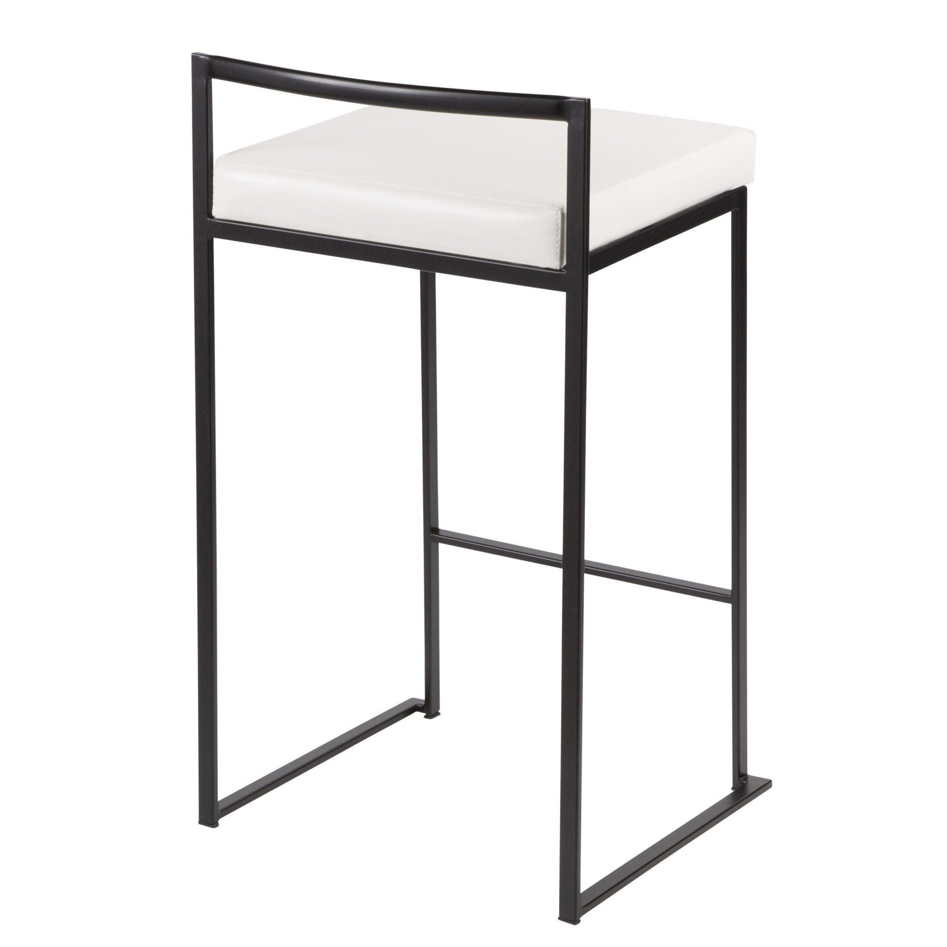 Fuji - Contemporary, Stackable Counter Stool (Set of 2) - Black / White - Image 4