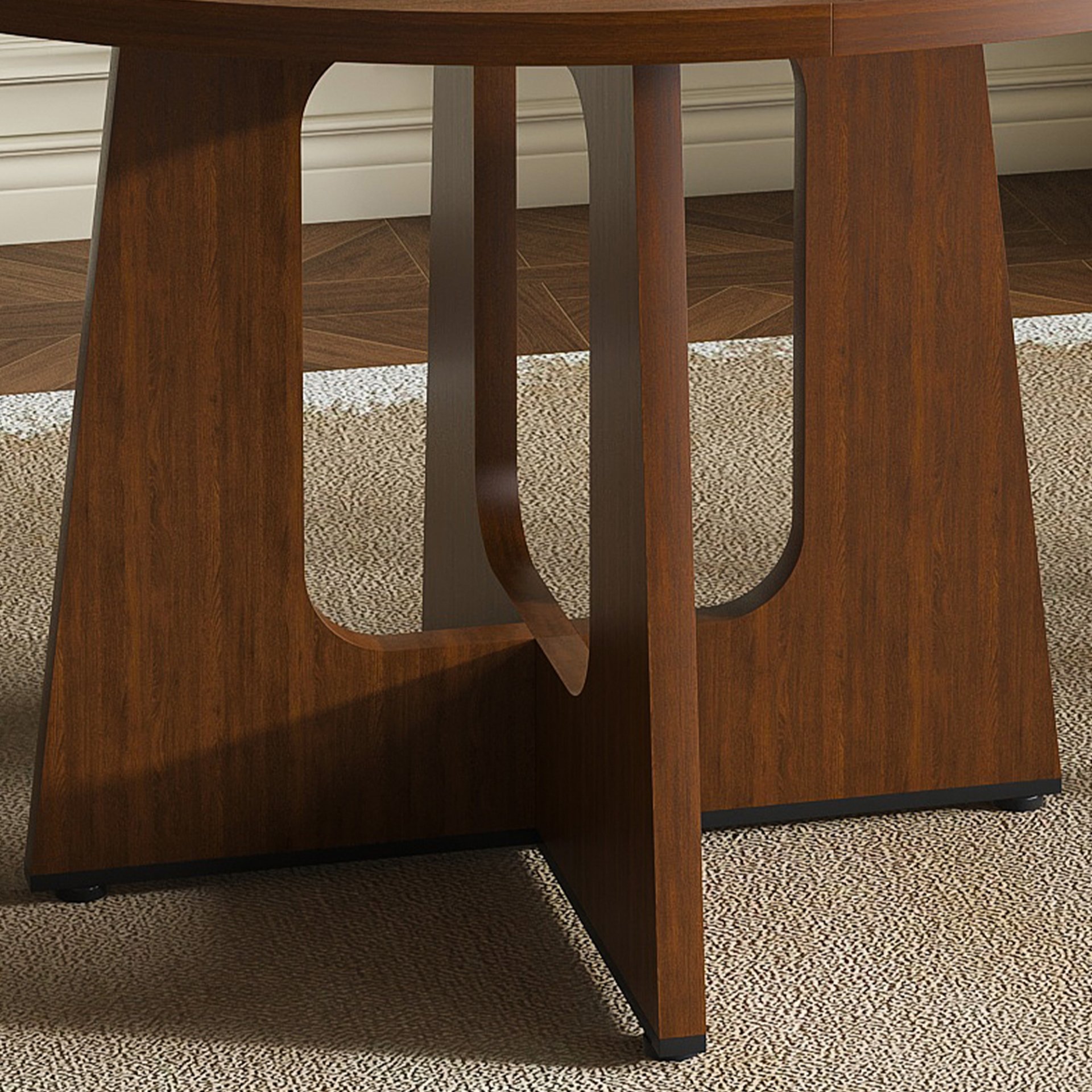 Spiced Round Dining Table For 4 - Walnut - Image 9