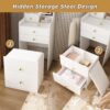 3 In 1 Dressing Table With LED Mirror & Storage Stool, Compact Makeup Vanity - White - Image 12