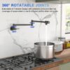 Modern Design Wall Mount Pot Filler Faucet With Dual Handles - Matte Black - Image 9