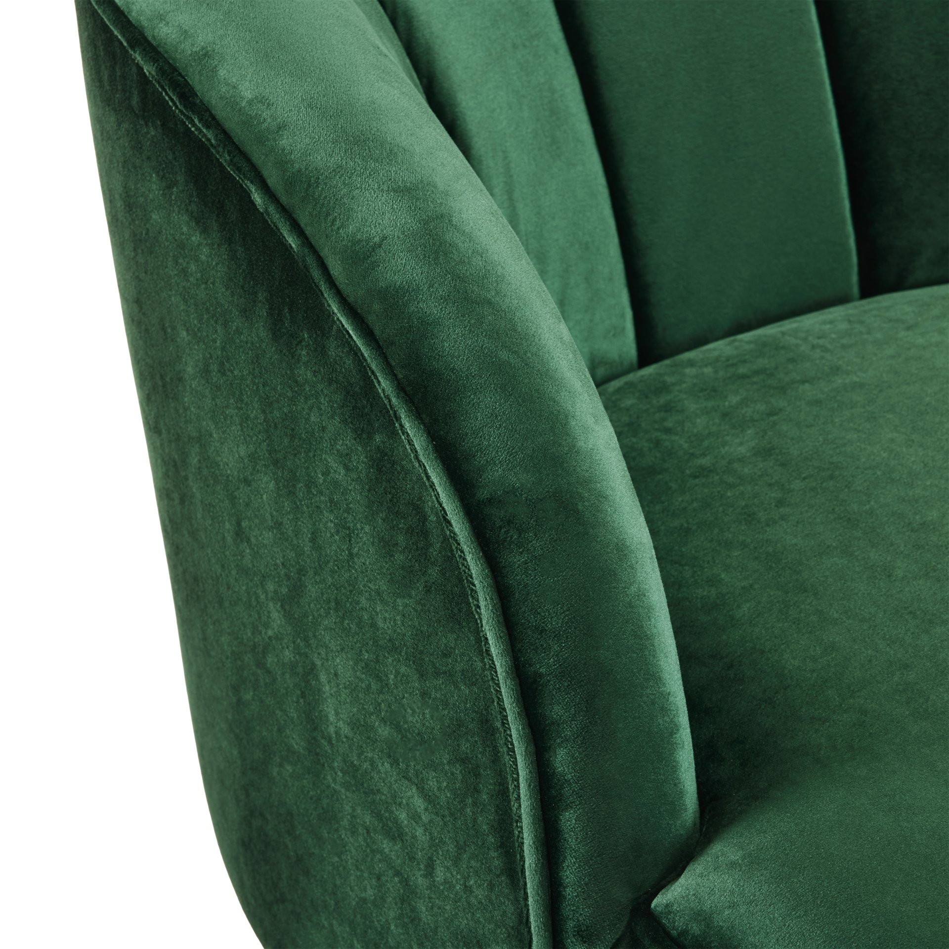 Luxurious Upholstered Barrel Accent Chair With Wooden Legs - Emerald - Image 8