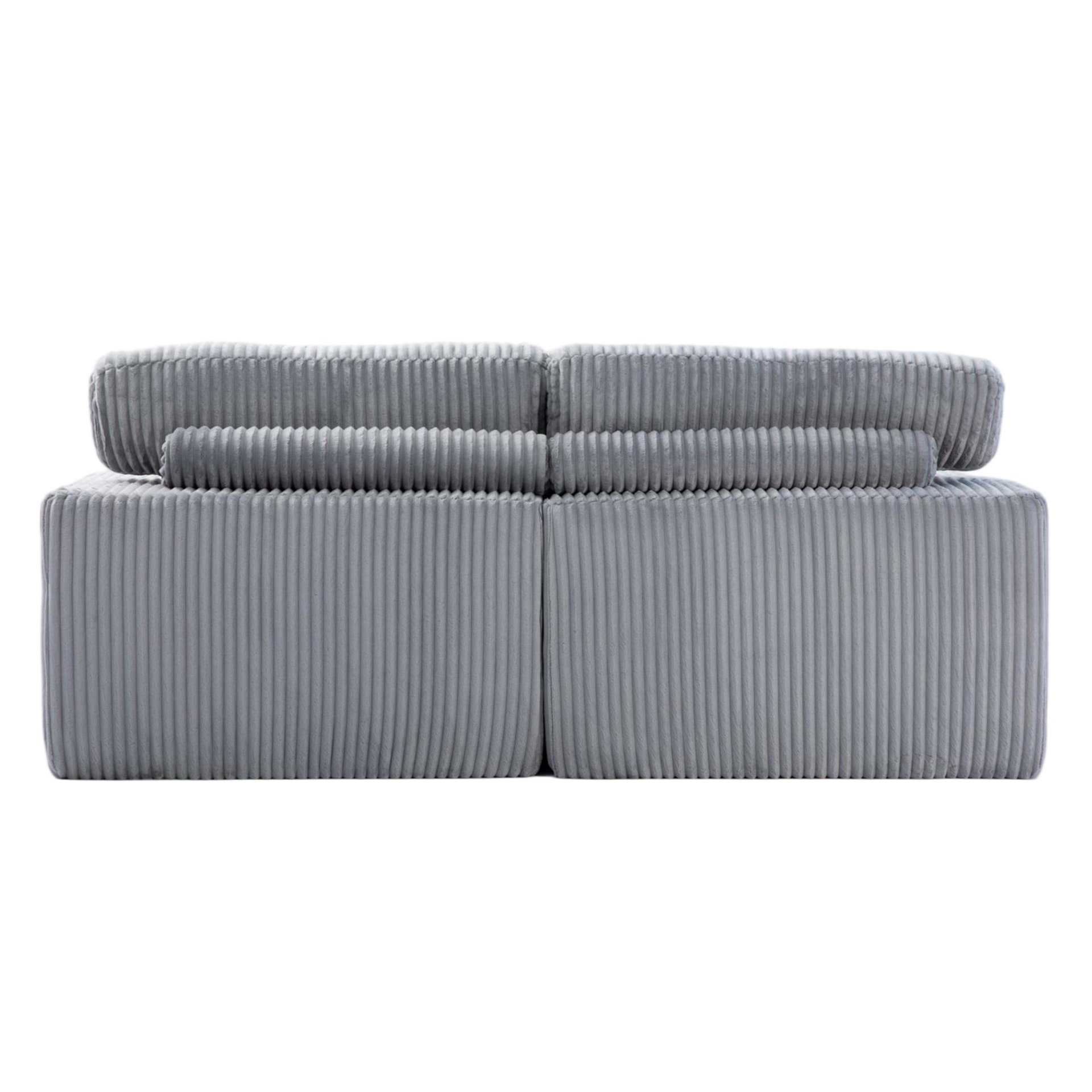 Double Chaise Lounge Chair Indoor, Oversized Upholstered Sleeper Cloud Couch, Deep Seat Sofa Bed - Gray - Image 15