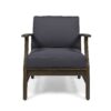 Enchanting Outdoor Club Chair With Slat Panel Design And Water Resistant Cushion - Dark Gray - Image 4