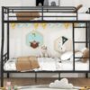 Full Long Over Queen Metal Bunk Bed - Black - Image 15