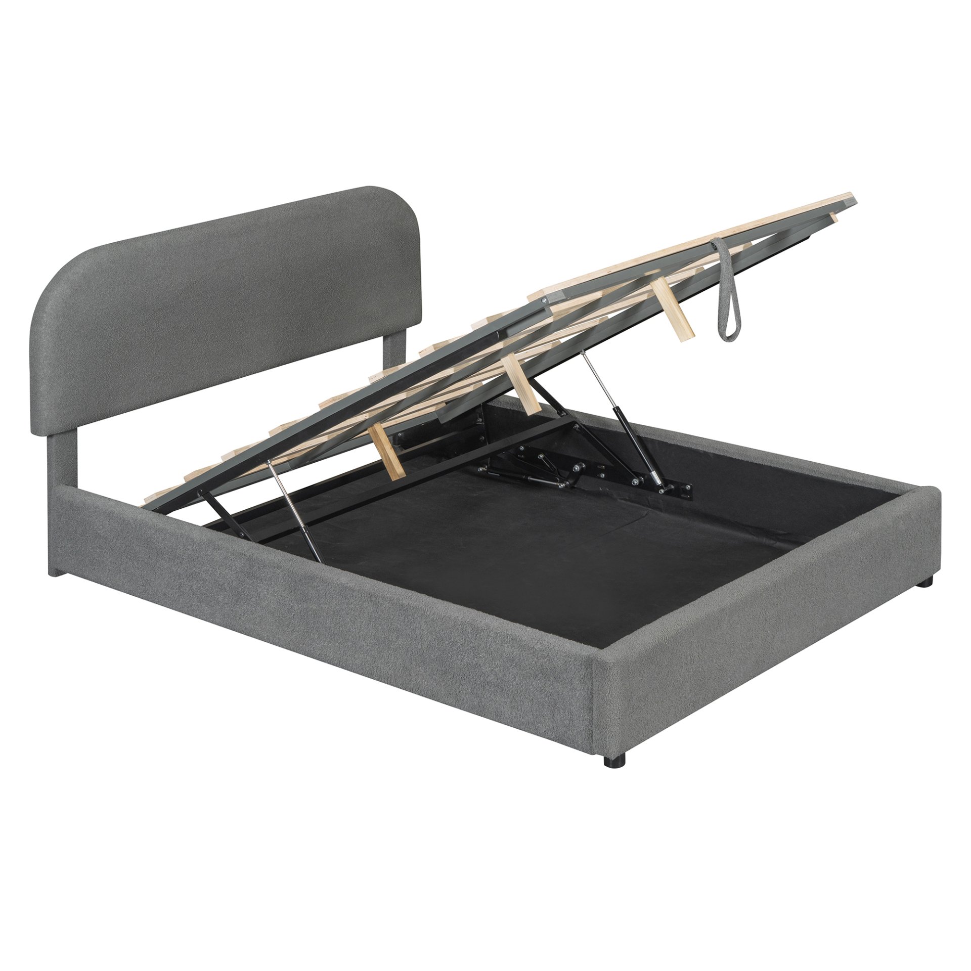 Full Size Upholstered Platform Bed With Hydraulic Storage System - Gray - Image 11