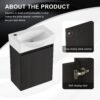 Modern 16" Bathroom Vanity Sink Combo With Ceramic Sink And Cabinet For Small Spaces - Black - Image 10