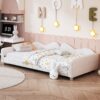 Twin Size Upholstered Daybed, Sherpa Fabric Sofabed With Cloud-Shaped Backrest, No Box - Spring Needed - White - Image 5