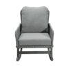 Contemporary Minimalist Wicker Rocking Chair & Soft Polyester Cushions And Durable Wooden Frame (Set of 2) - Gray - Image 4