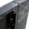 Modern Marble Patterned Coffee Table With Tempered Glass Legs Versatile Use - Black / Transparent - Image 6