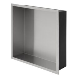 Modern Stainless Steel Shower Niche 12" X 12" For Bathroom And Kitchen - Brushed Nickel