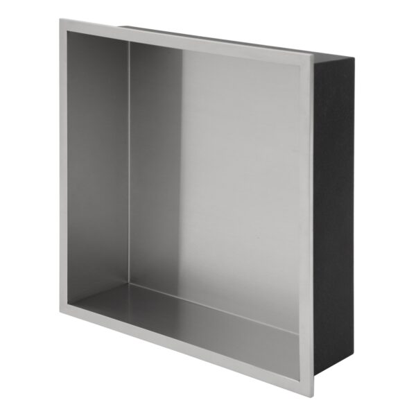 Modern Stainless Steel Shower Niche 12" X 12" For Bathroom And Kitchen - Brushed Nickel