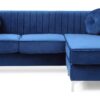Delray - Sofa Chaise - Navy Blue - Image 2