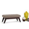 Draper - Mid Century Tufted Ottoman Bench - Fawn Brown - Image 8