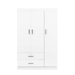 3 Door Wardrobe With 2 Drawers - White