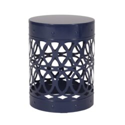 Outdoor, Metal End Table Large - Navy Blue