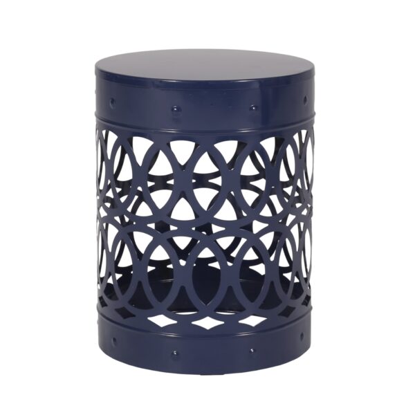 Outdoor, Metal End Table Large - Navy Blue