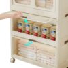Portable Wardrobe Closet Storage Organizer With Magnetic Doors And Hanging Rod - Cream White - Image 5