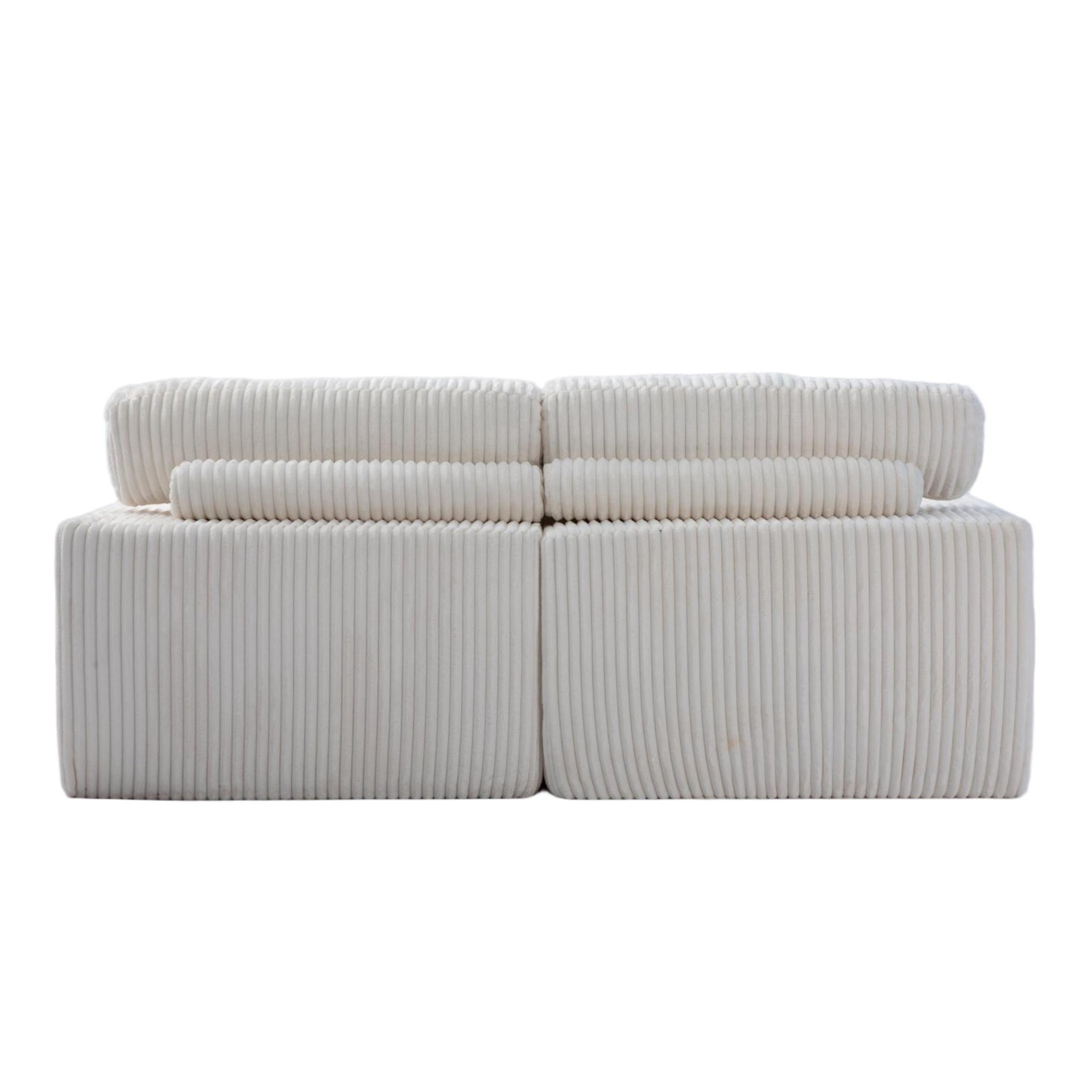 Double Chaise Lounge Chair Indoor, Oversized Upholstered Sleeper Cloud Couch, Deep Seat Sofa Bed - White - Image 17