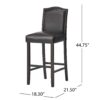 Bar Stools (Set of 2), Upholstered Barstools Armless, Rubber Wood Leg - Brown - Image 3