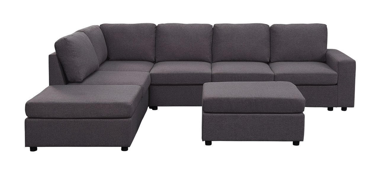 Cassia - Modular Sectional Sofa With Ottoman - Dark Gray - Image 3