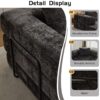 Convertible Floor Sofa Bed With Fixed Shape Frame, Boneless Modular Sectional Sofa, For Living Room - Black - Image 6