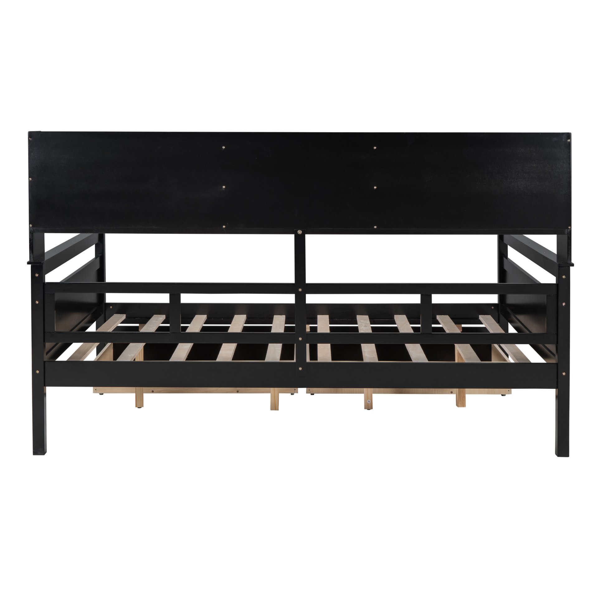 Full Size Daybed, Slat Support, With Bedside Shelf And Two Drawers - Espresso - Image 9