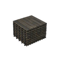 Interlocking Deck Tiles Striped Pattern - Dark Brown