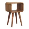 Mini Curved Open Bedside Table - Brown Oak - Image 14