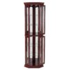 Corner Curio Cabinet With Lights, Adjustable Tempered Glass Shelves, Mirrored Back, Display Cabinet (E26 Light Bulb Not Included) - Cherry - Image 8