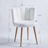 5 Piece Dining Set (MDF Table And 4 Fabric Chairs) - White - Image 10