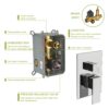 Modern Dual Shower Head System With 16" Ceiling Mount, Stainless Steel And Brass - Chrome - Image 6
