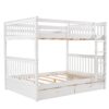 Full Over Full Bunk Bed With Ladders And 2 Storage Drawers - White - Image 2