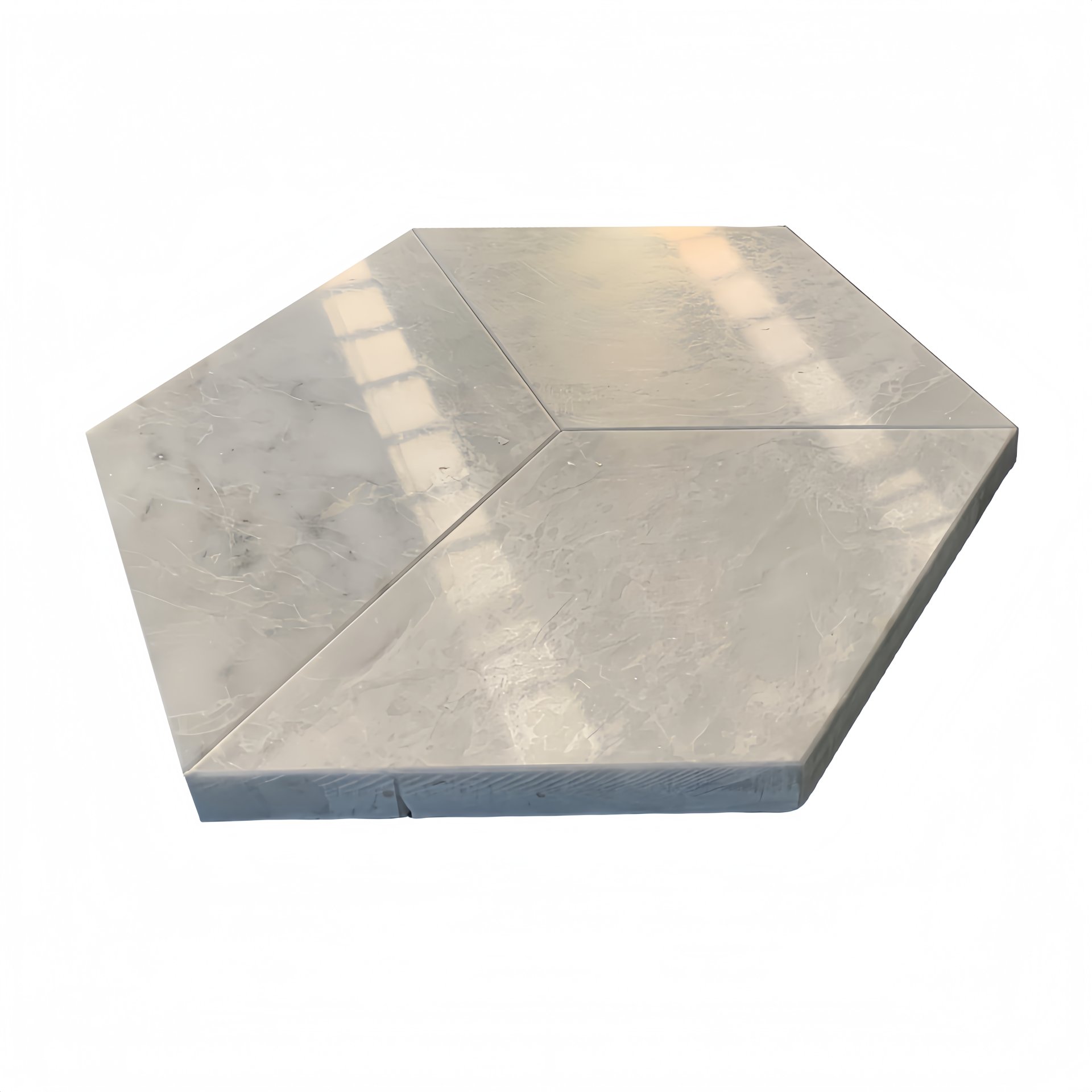 Hexagon Carrara Polished Marble Tile For Wall And Floor Stone (Set of 12) - Natural / Gray - Image 4