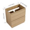 Modern Freestanding Bathroom Vanity Cabinet With Double Drawer - Oak - Image 3