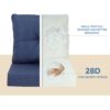 Outdoor Deep Seat Cushions For Patio Furniture, Waterproof Replacement Patio Chair Cushions (Set of 2) - Navy Blue - Image 11