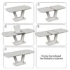 Modern Industrial Style Expandable Dining Table With U Shaped Legs - Antique Gray White - Image 13