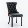 Nikki - Modern, High-End Tufted Solid Wood Contemporary And Velvet Upholstered Dining Chair With Wood Legs Nailhead Trim (Set of 2) - Black / Winered / Burgundy - Image 4