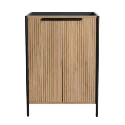 Modern Style Freestanding Bathroom Vanity With Adjustable Shelves, Excluding Sink - Light Coffee