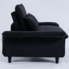 Modern Fabric Multi Functional Sofa Bed With Adjustable Armrests And Backrests Letter Striped Design Frame - Black - Image 14