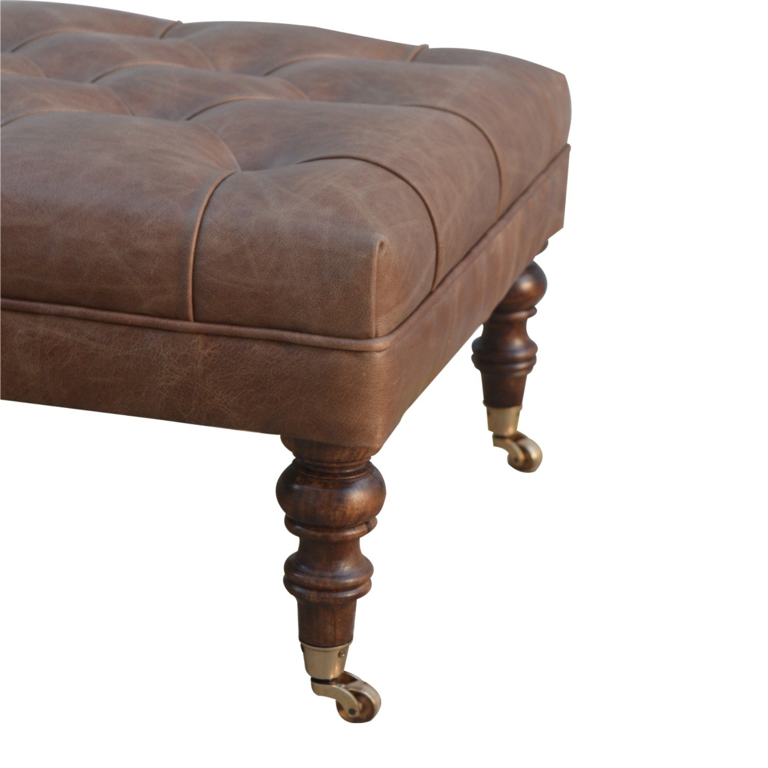 Buffalo - Leather Ottoman - Brown - Image 7
