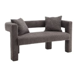 Modern Loveseat Sofa, Comfy Upholstered 2 Seater Sofa, Small Loveseat Accent Couch For Leisure Areas - Gray