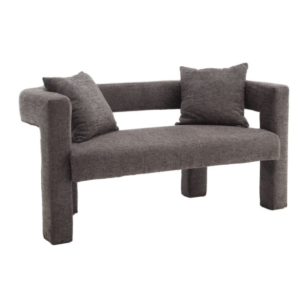Modern Loveseat Sofa, Comfy Upholstered 2 Seater Sofa, Small Loveseat Accent Couch For Leisure Areas - Gray