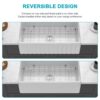 Single Bowl Kitchen Sink 33" Reversible Design With Durable And Deep Basin - White - Image 6