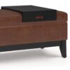Oregon - Storage Ottoman Bench With Tray - Distressed Saddle Brown - Image 5