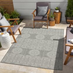 Sunshine - 7'10" X 10'3" Indoor, Outdoor Area Rug - Silver