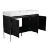 Freestanding Bathroom Vanity With Resin Sink And Storage Cabinet - Dark Oak - Image 13