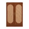 Home Bar Cabinet, Industrial Rattan Door Fold Out Bar Cabinet With Storage Bar Table - Walnut - Image 19