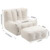 Fluffy Bean Bag Chair, Comfortable Bean Bag For Adults And Children, Super Soft Lazy Sofa Chair With Memory Foam And Ottoman, Indoor Modern Focus Bean Bag Chair For Living Room, Bedroom, Apartment - White - Image 3