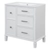 Bathroom Vanity With Ceramic Sink, Flip Out Drawer Design For Plumbing, Soft Close Drawers - White - Image 23